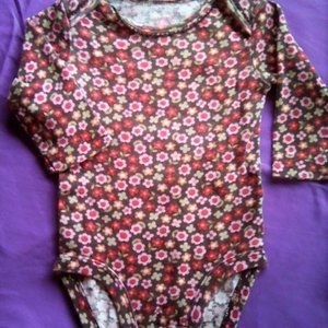 Girl's Floral Long Sleeve Onsie